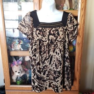 Animal tiger pattern brown and black top💗🌹